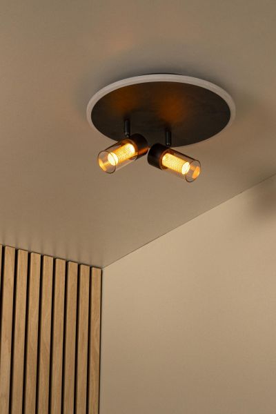 Lucide EVERINA - Flush ceiling light - Ø 30 cm - LED Dim. - CCT - 2200K/6500K - Black